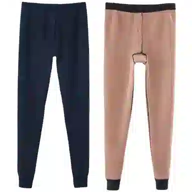 兰缪 加厚高弹不紧绷螺纹收口防风新升级抗寒舒适透气打底保暖裤 男款