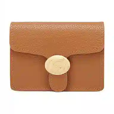 戈蓝尼 方形翻盖式按扣开合 牛皮革 零钱包卡包 常规 男女同款情侣款 黑色/ 杏色/ 白色/ 棕色/ 灰色/ 深棕色/ 深灰