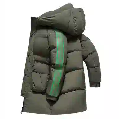 雅鹿 加厚韩版宽松大毛领中长款羽绒服 男女同款