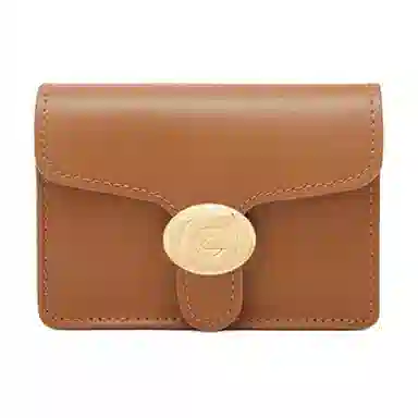 戈蓝尼 方形翻盖式按扣开合 牛皮革 零钱包卡包 常规 男女同款情侣款 黑色/ 杏色/ 白色/ 棕色/ 灰色/ 深棕色/ 深灰