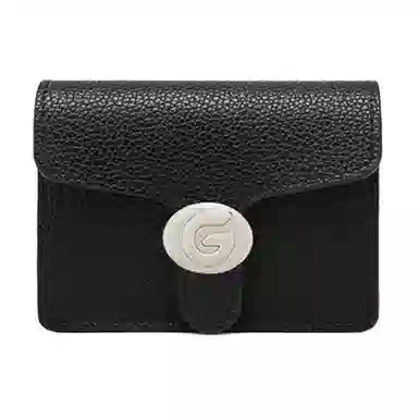 戈蓝尼 方形翻盖式按扣开合 牛皮革 零钱包卡包 常规 男女同款情侣款 黑色/ 杏色/ 白色/ 棕色/ 灰色/ 深棕色/ 深灰