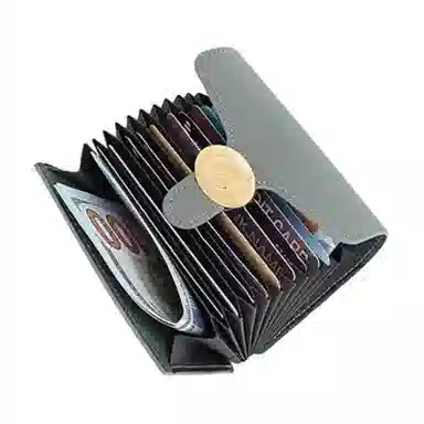 戈蓝尼 方形翻盖式按扣开合 牛皮革 零钱包卡包 常规 男女同款情侣款 黑色/ 杏色/ 白色/ 棕色/ 灰色/ 深棕色/ 深灰