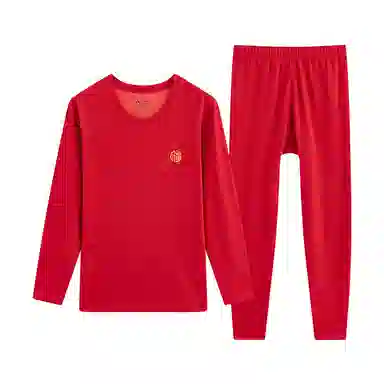 贴身领域 圆领套头磨毛时尚打底保暖套装 女款