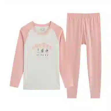 贴身领域 圆领套头松紧腰打底长袖长裤保暖套装 女款