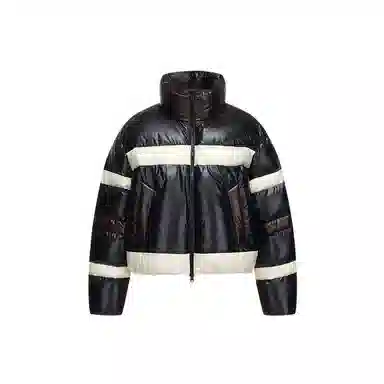 波司登 宽松舒适简约立领短款条纹面包服羽绒服 女款