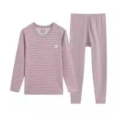 贴身领域 圆领套头磨毛时尚打底保暖套装 女款