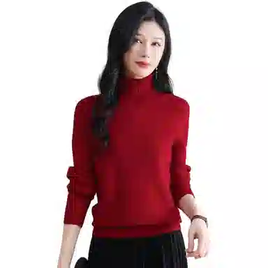 恒源祥 高端品质精细厚款高领针织衫 女款