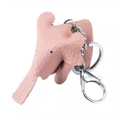 彤彤兔 真皮可爱小象 头层牛皮 钥匙扣 男女同款情侣款