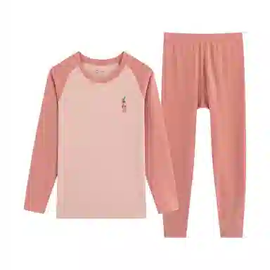 贴身领域 圆领套头松紧腰打底长袖长裤保暖套装 女款