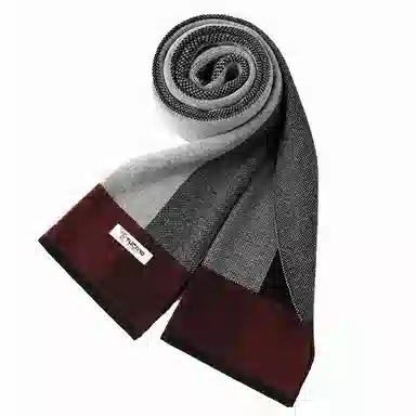 啄木鸟 保暖灰色双面拼接色高档 羊绒 绒线围巾 男款