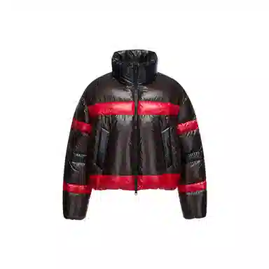 波司登 宽松舒适简约立领短款条纹面包服羽绒服 女款