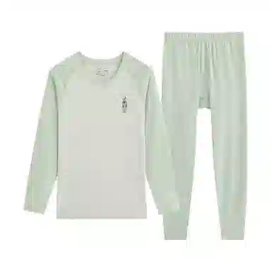 贴身领域 圆领套头松紧腰打底长袖长裤保暖套装 女款