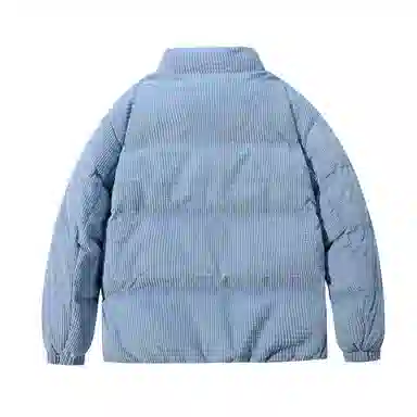 鸭鸭 鸭绒加厚保暖休闲宽松立领无帽玉米粒羽绒服 男女同款