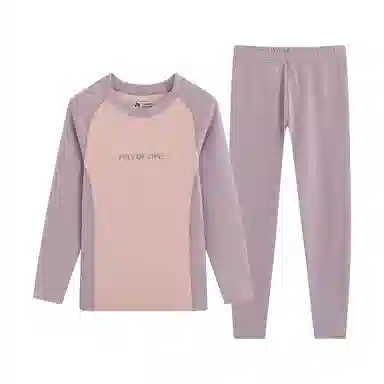 贴身领域 圆领套头磨毛时尚打底保暖套装 女款