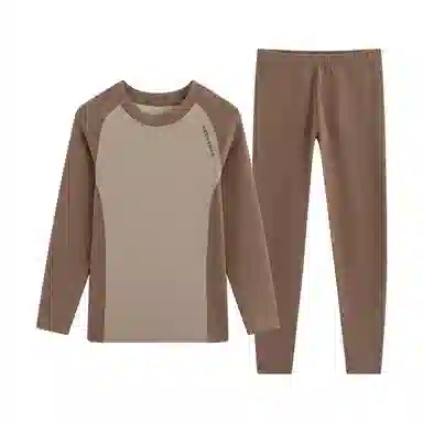 贴身领域 圆领套头磨毛时尚打底保暖套装 女款