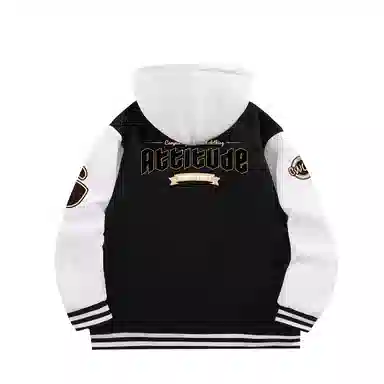 Gwola Baseball Boy Series Patchwork Colorblock Letter Print Baseball Jacket