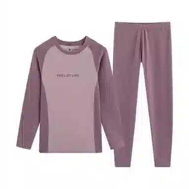 贴身领域 圆领套头磨毛时尚打底保暖套装 女款