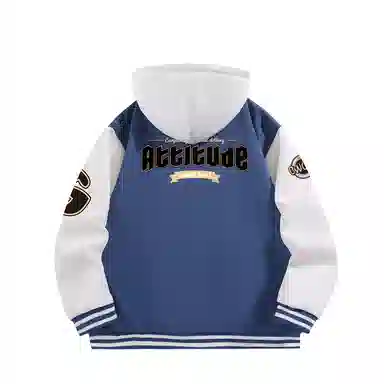 Gwola Baseball Boy Series Patchwork Colorblock Letter Print Baseball Jacket