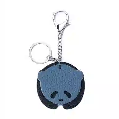 彤彤兔 真皮可爱大熊猫 头层牛皮 钥匙扣 男女同款情侣款