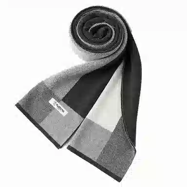 啄木鸟 保暖灰色双面拼接色高档 羊绒 绒线围巾 男款