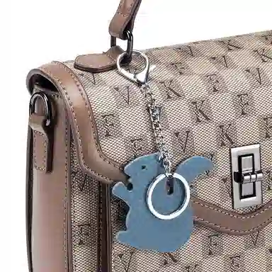 彤彤兔 真皮小众可爱 头层牛皮 钥匙扣 男女同款情侣款