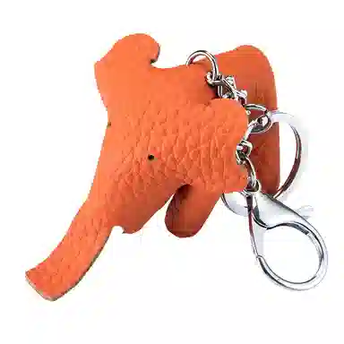 彤彤兔 真皮可爱小象 头层牛皮 钥匙扣 男女同款情侣款