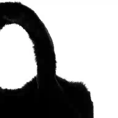 GUESS Classic Triangle Logo Plush Shoulder Bag Medium Black