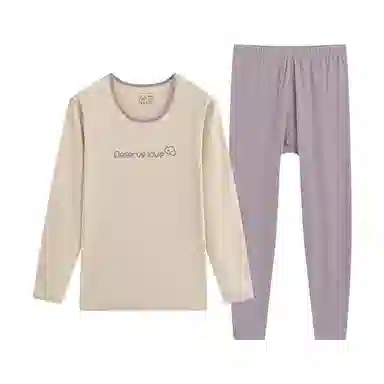 贴身领域 圆领套头抗菌打底保暖套装 女款