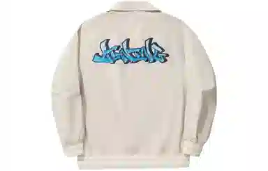 中国李宁 字母印花单排扣翻领夹克外套 男款 云母灰