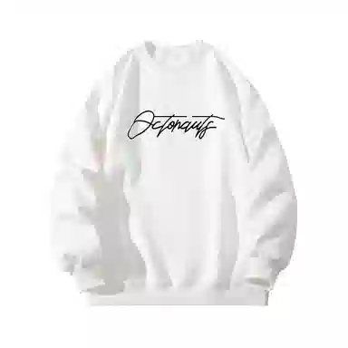 海底小纵队 美式复古猫英文品牌涂鸦印花重磅圆领落肩卫衣 男女同款