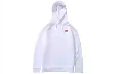 中国李宁 巴黎时装周系列 运动休闲连帽套头卫衣 情侣款 标准白