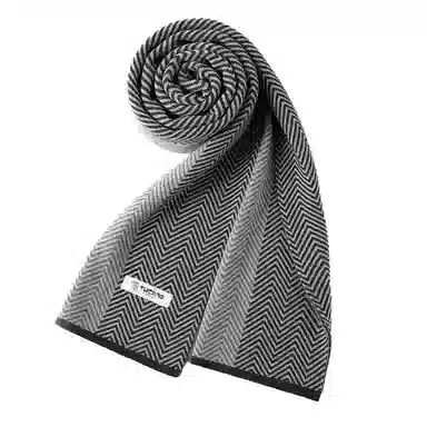 啄木鸟 秋冬季百搭保暖加厚高档小围脖礼盒羊毛 绒线围巾 男款