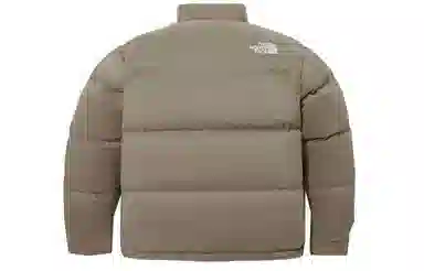 The North Face Logo Embroidered Down Jacket Brown