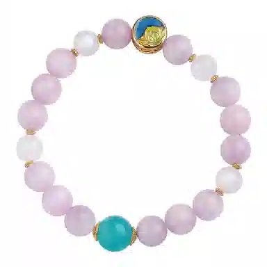 布达拉宫 繁花梦影紫锂辉锦上添花珍珠手饰未来可期梦幻紫色诸事顺利 水晶 手串 男女同款情侣款