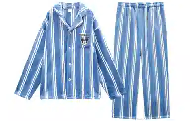 GUKOO x Disney Striped Cartoon Pajama Set Peacock Blue