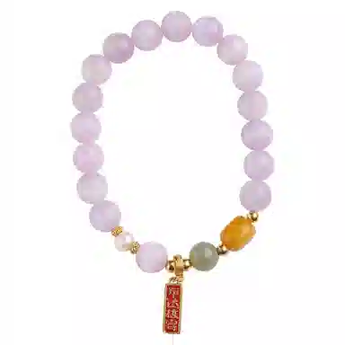 布达拉宫 繁花梦影紫锂辉锦上添花珍珠手饰未来可期梦幻紫色诸事顺利 水晶 手串 男女同款情侣款