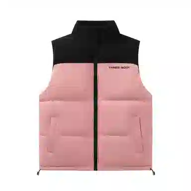 三体 文明系列 撞色拼接美式复古简约基础款字母印花百搭立领开衫户外工装机能风休闲宽松保暖加厚舒适防风无袖马甲 男女同款