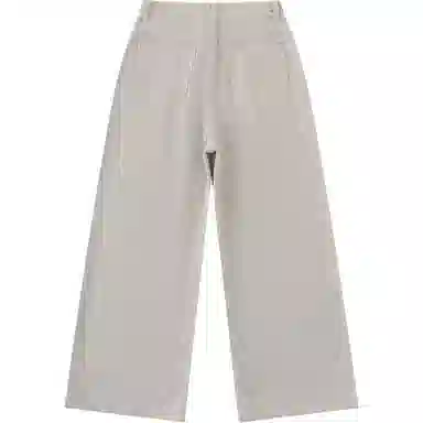 玫丝朵 简约高腰宽松卷边直筒牛仔裤 女款