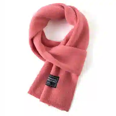 啄木鸟 韩系高级感蓝红色加厚围脖 绒线围巾 女款