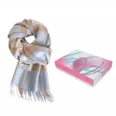 匹克 冬季防寒保暖多巴胺文艺小清新流苏披肩两用 羊仔毛 聚酯纤维 绒线围巾 男女同款情侣款 棕色/蔚蓝/粉色/米白