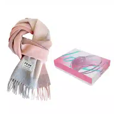 匹克 冬季防寒保暖多巴胺文艺小清新流苏披肩两用 羊仔毛 聚酯纤维 绒线围巾 男女同款情侣款 棕色/蔚蓝/粉色/米白