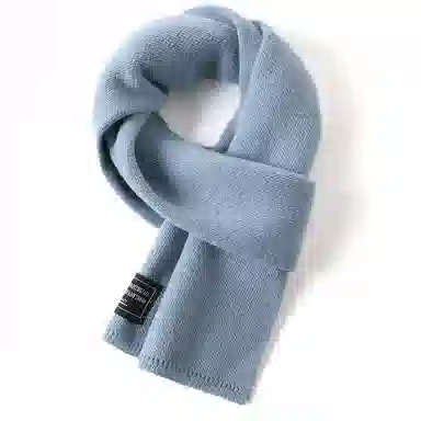 啄木鸟 韩系高级感蓝红色加厚围脖 绒线围巾 女款