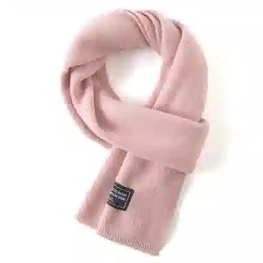 啄木鸟 韩系高级感蓝红色加厚围脖 绒线围巾 女款