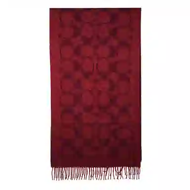 Coach Classic Logo Wool Scarf Red