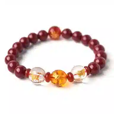 陌阡雪 【已祈运】国潮本命年蛇鸡牛三合生肖属蛇饰品佩戴吉祥物#好运 朱砂 手串 男女同款情侣款