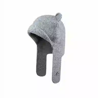 北极绒 安可拉  保暖显脸小可爱小熊护耳包头 百搭 聚酯纤维 绒线帽 男女同款情侣款