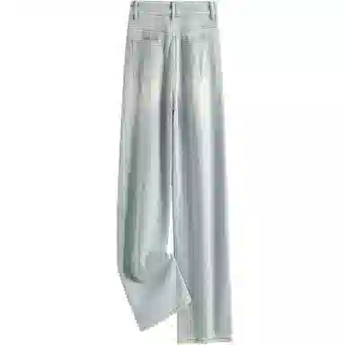 丝柏舍 宽松加厚直筒高腰牛仔裤 女款 浅蓝色