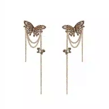 Masw Vintage Metal Butterfly Earrings