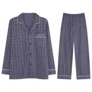 兰缪 德绒加厚发热保暖家居服睡衣套装 男款 图色