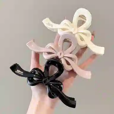 水中玉 大号蝴蝶结抓夹高级感后脑勺盘发鲨鱼夹发卡头饰 亚克力 发夹 女款